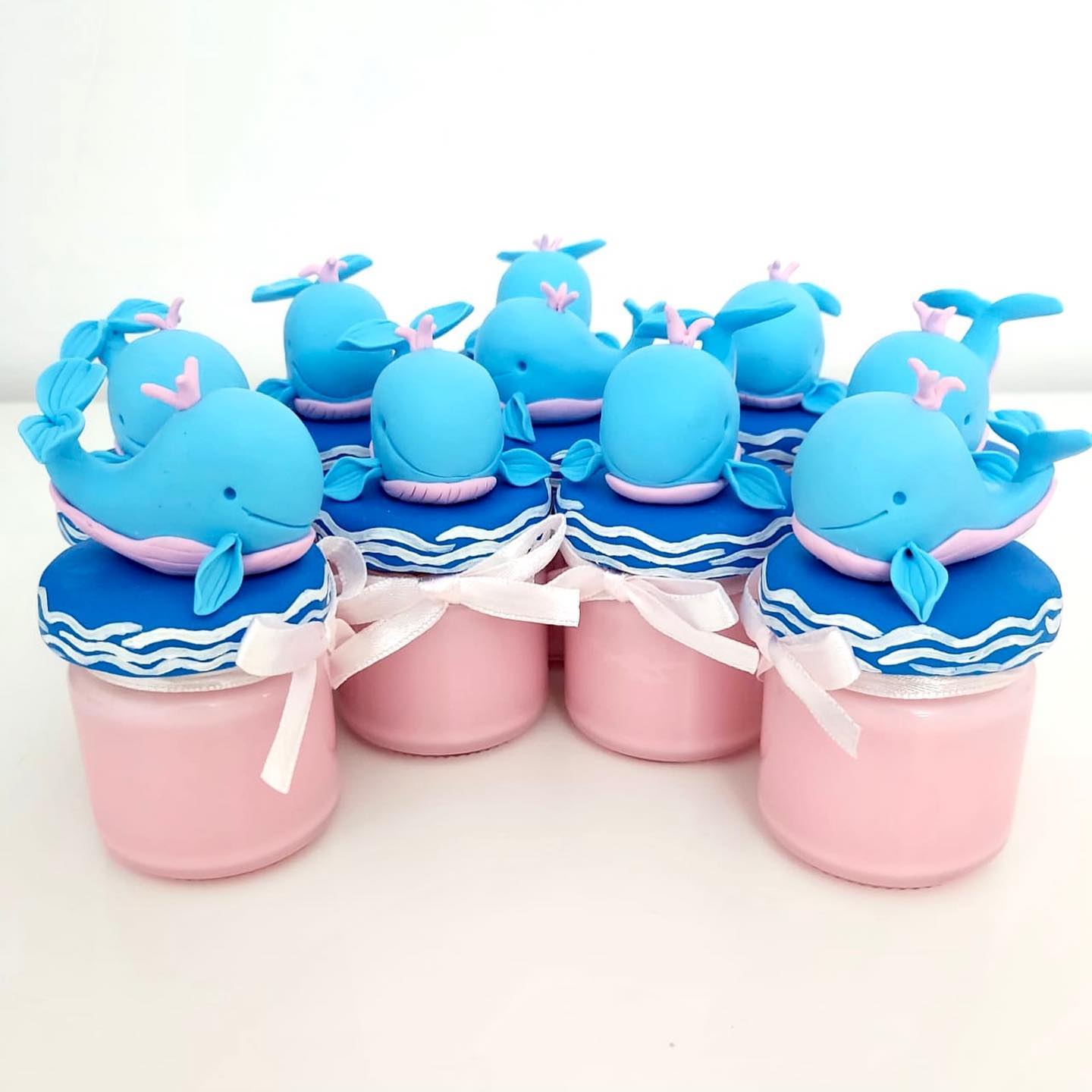 Marturie pentru botez lumanare din ceara, Whale , pink - MiLuna Handmade