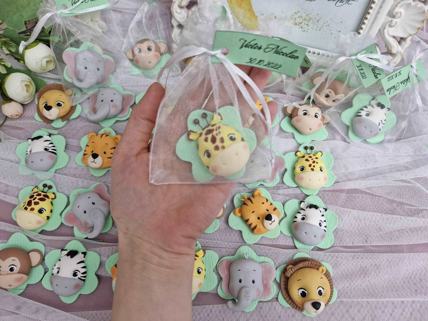 Marturie cu magnet, Animale Safari - MiLuna Handmade
