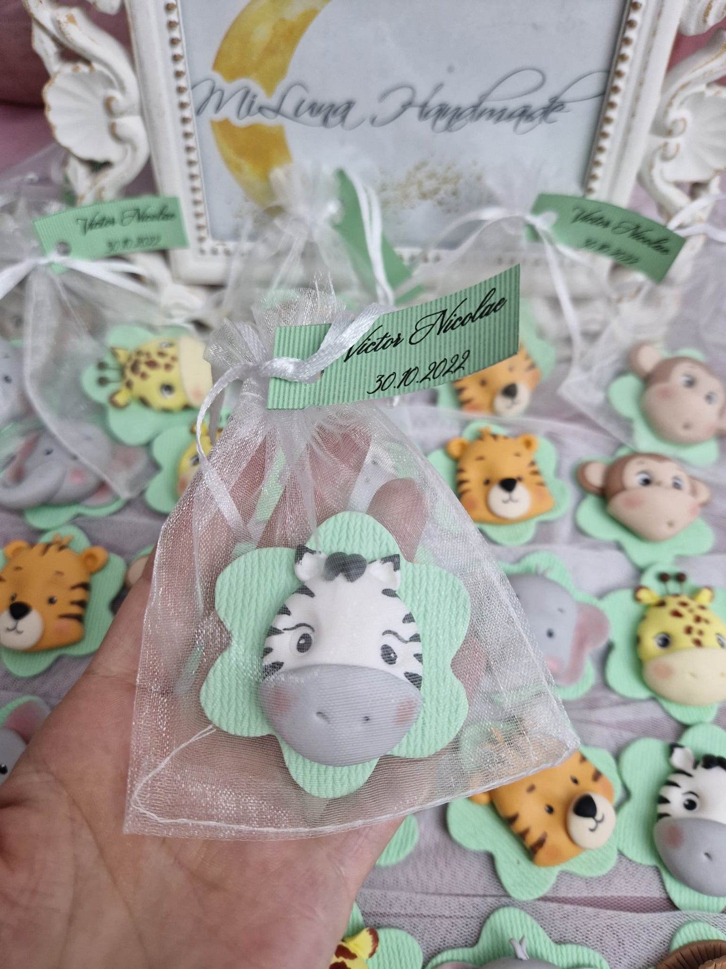 Marturie cu magnet, Animale Safari - MiLuna Handmade