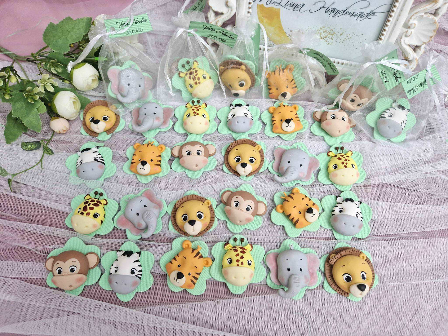 Marturie cu magnet, Animale Safari - MiLuna Handmade