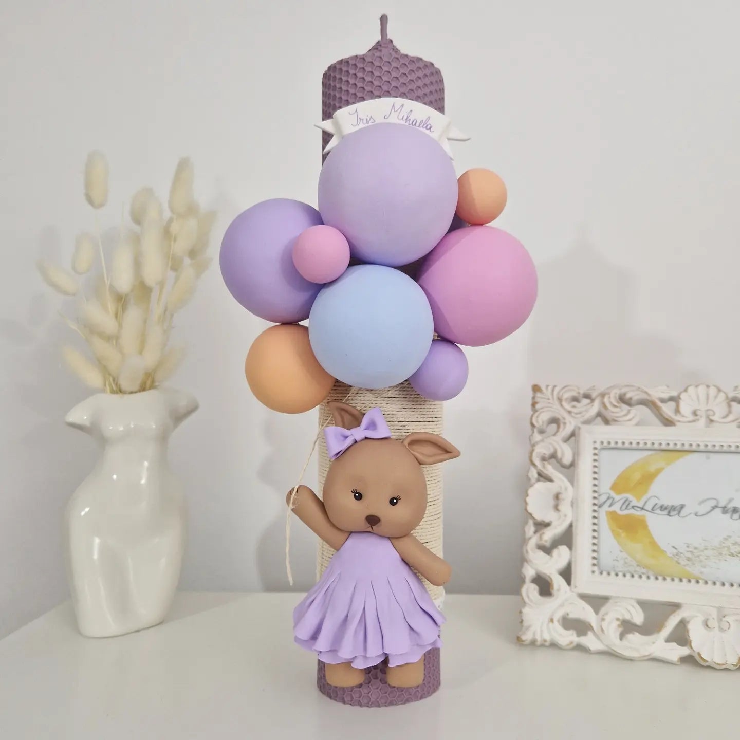 Lumanare de botez Little Sweet Bunny - MiLuna Handmade