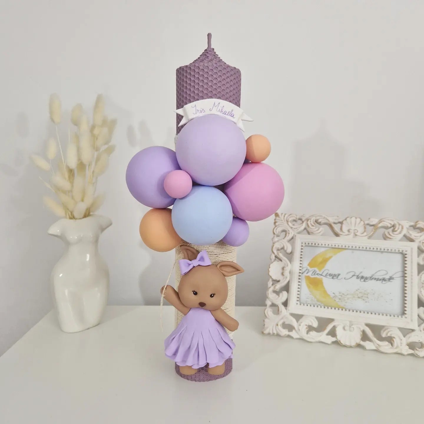Lumanare de botez Little Sweet Bunny - MiLuna Handmade