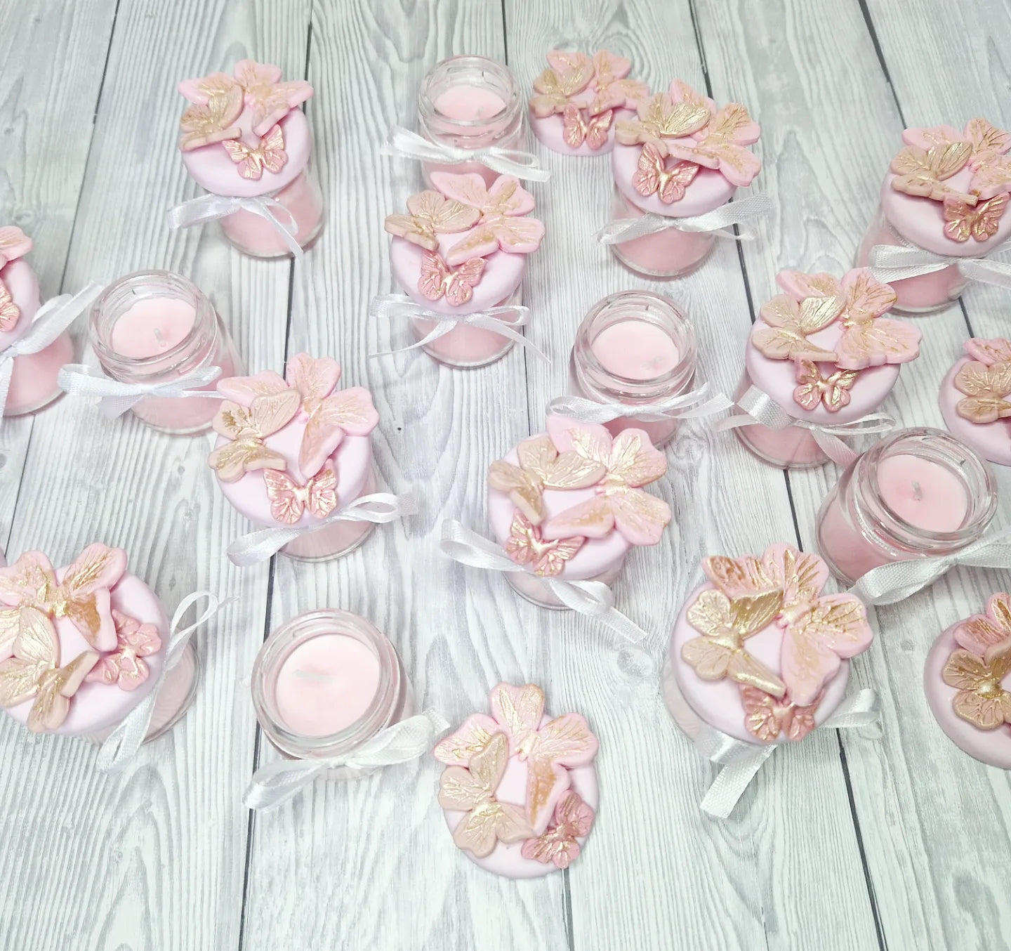 Marturie pentru botez/nunta lumanare in borcan, Fluturi - MiLuna Handmade