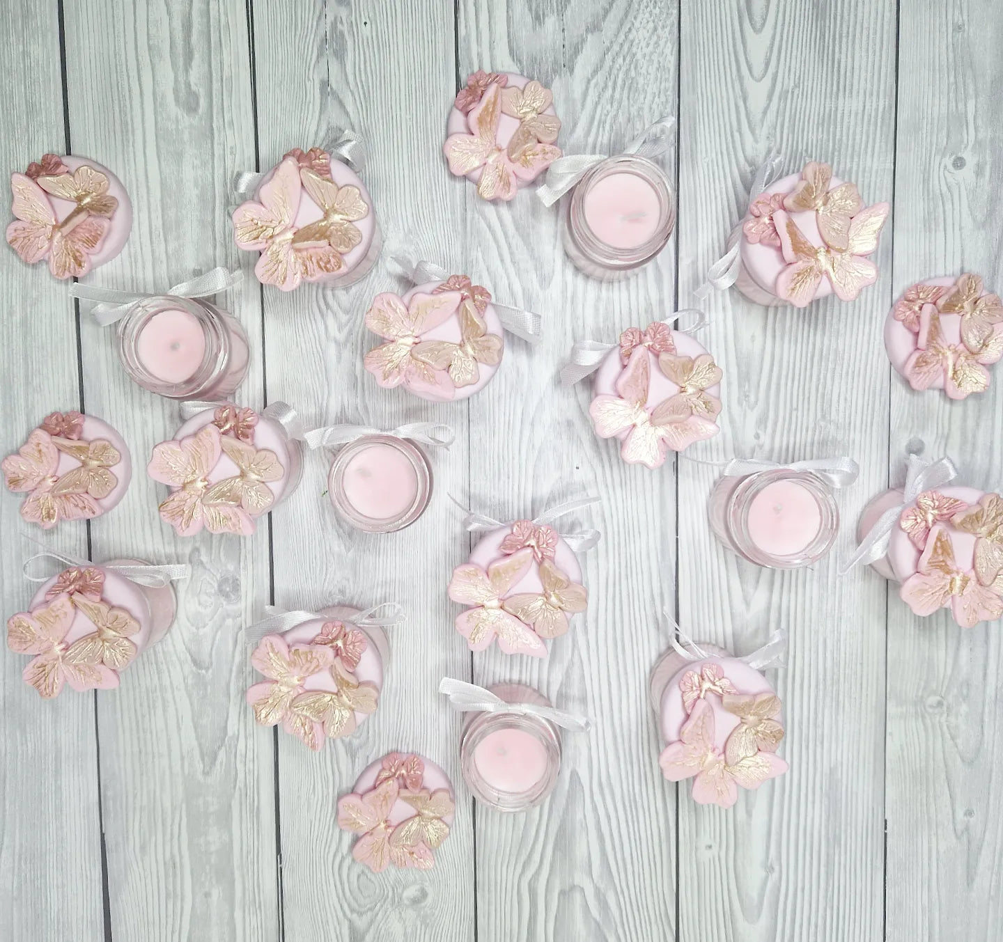 Marturie pentru botez/nunta lumanare in borcan, Fluturi - MiLuna Handmade