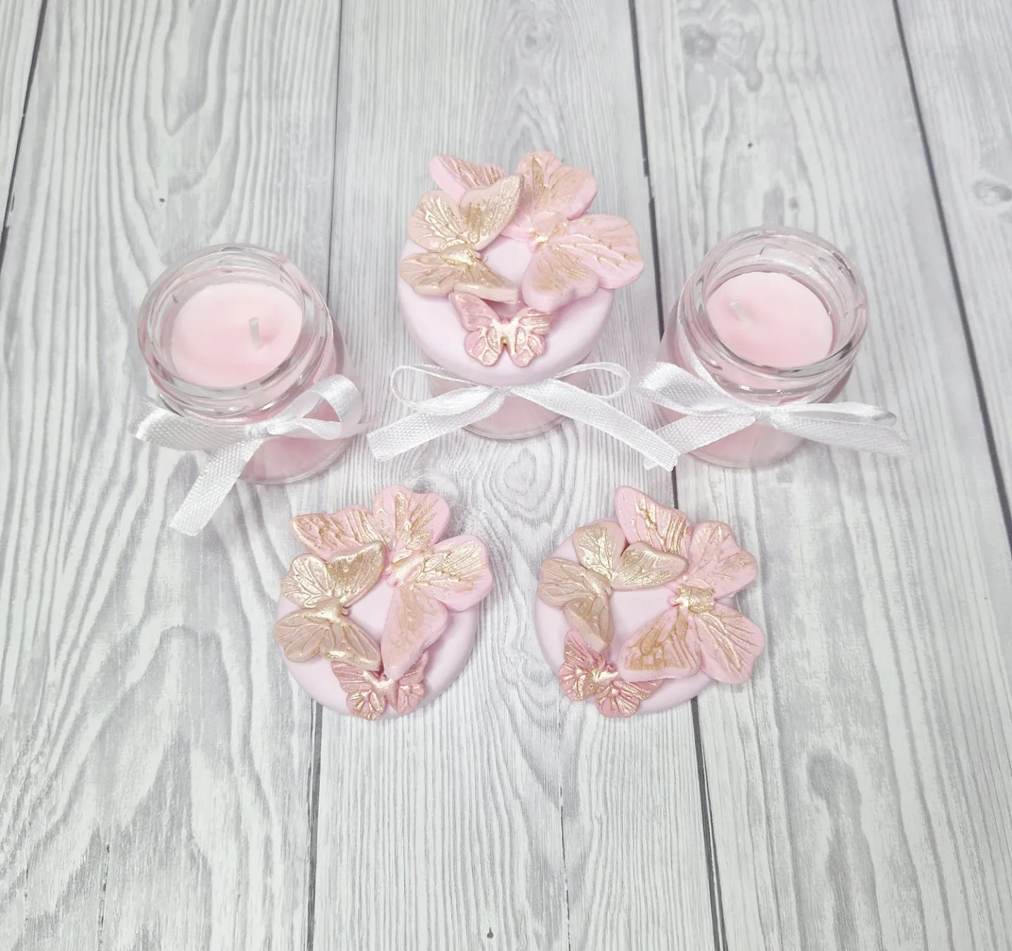 Marturie pentru botez/nunta lumanare in borcan, Fluturi - MiLuna Handmade
