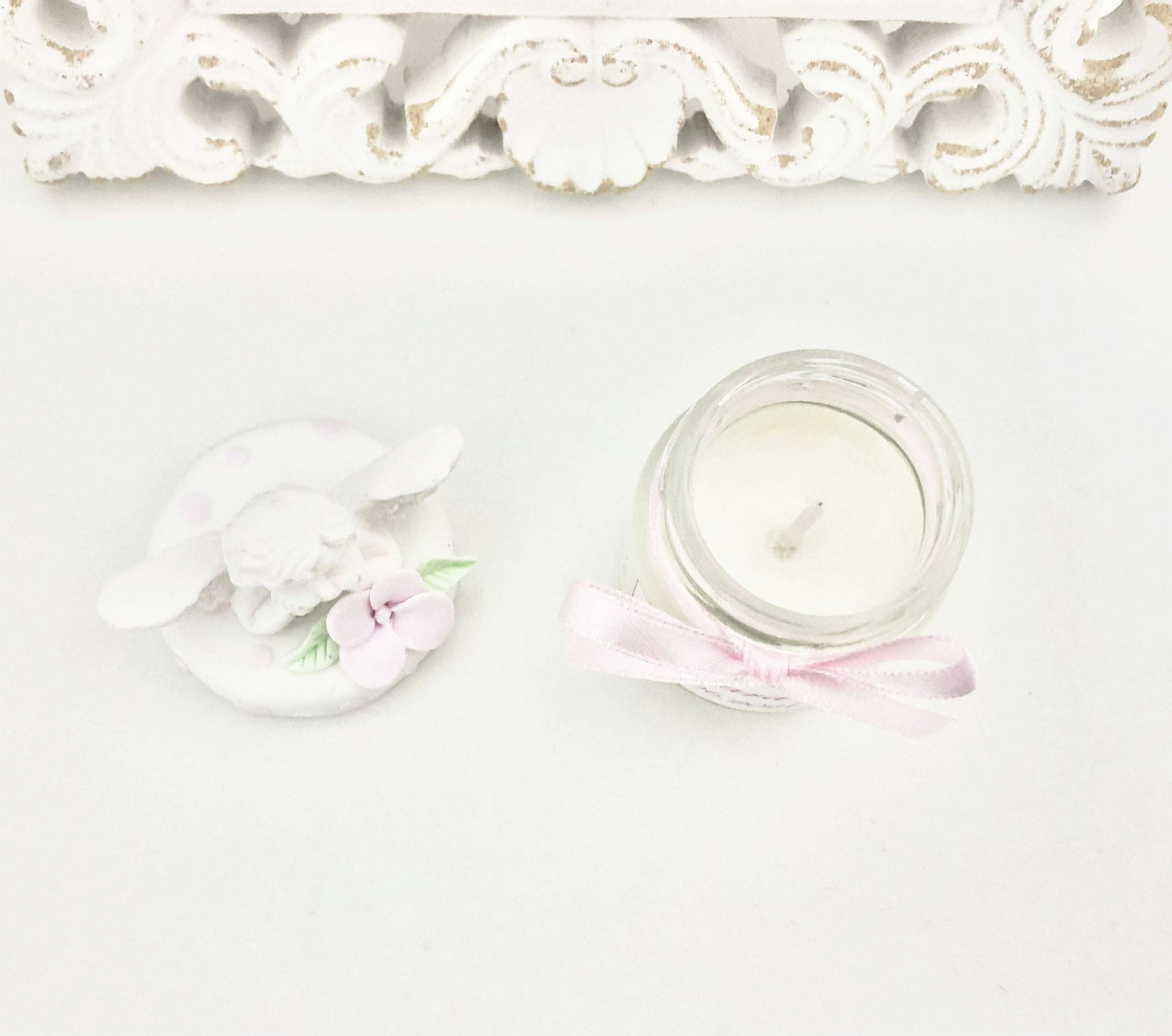 Marturie pentru botez lumanare din ceara, Ingeras - MiLuna Handmade