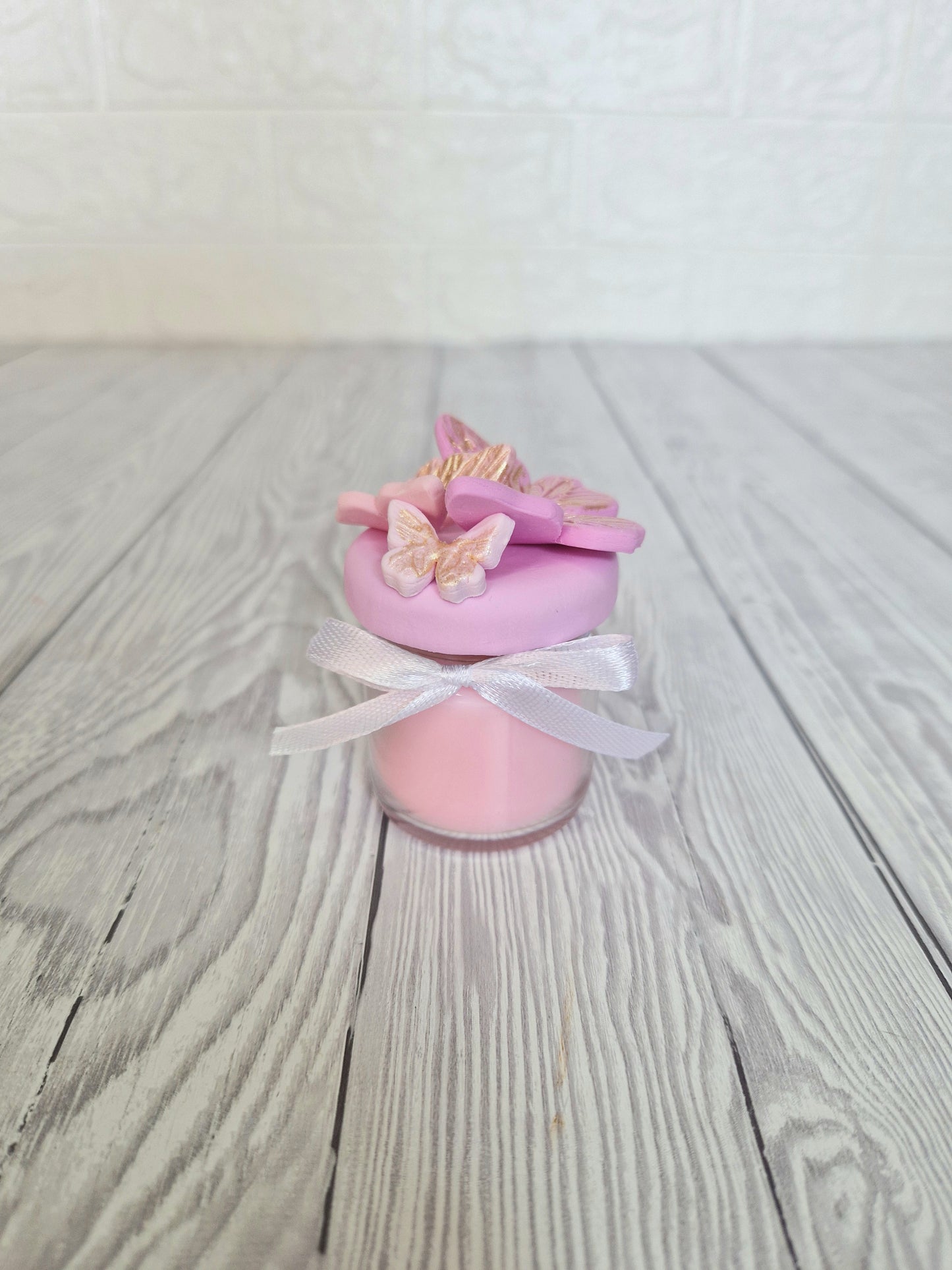 Marturie pentru botez/nunta lumanare in borcan, Fluturi - MiLuna Handmade