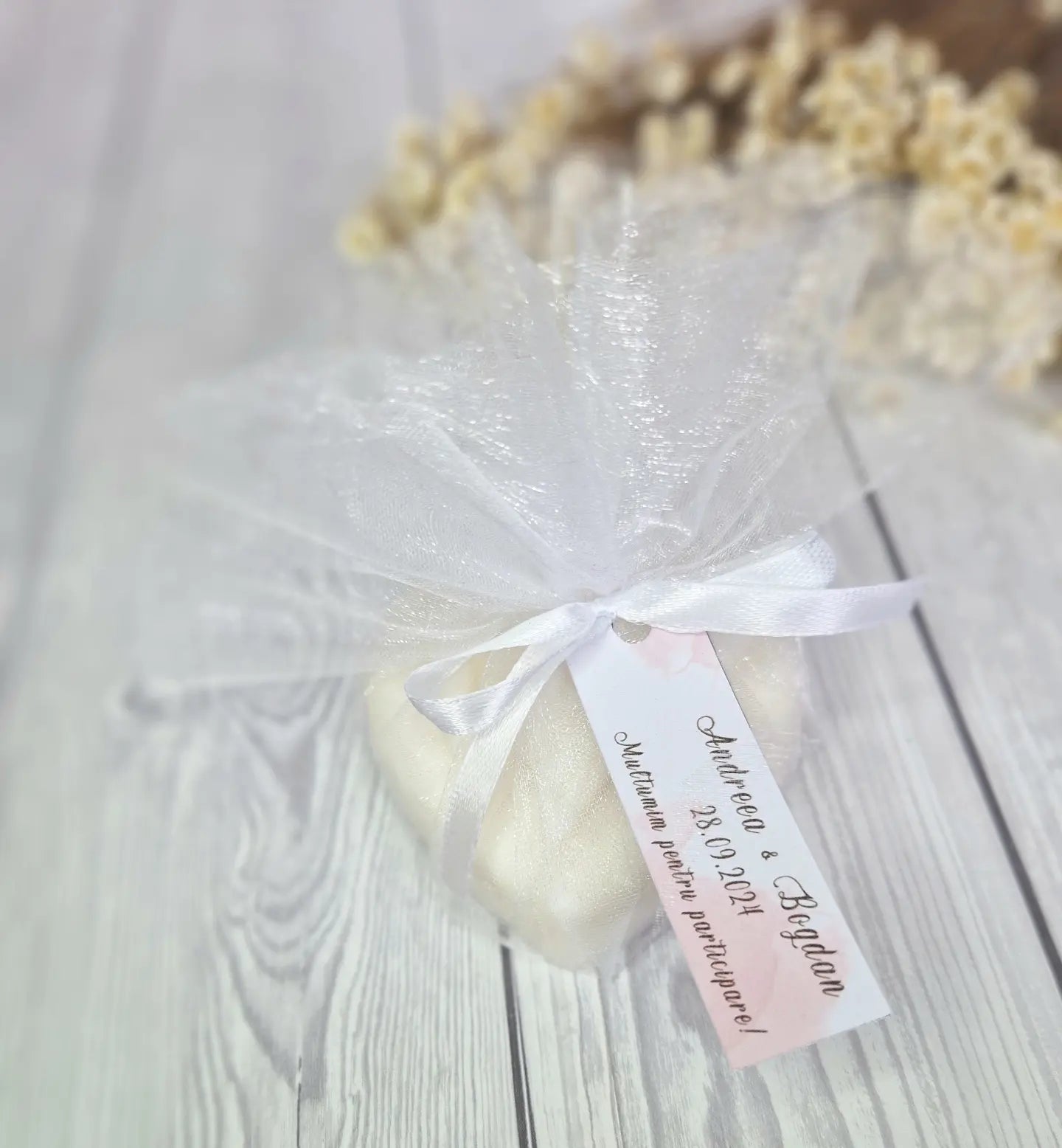 Marturie nunta Lumanare Inima cu maini - MiLuna Handmade