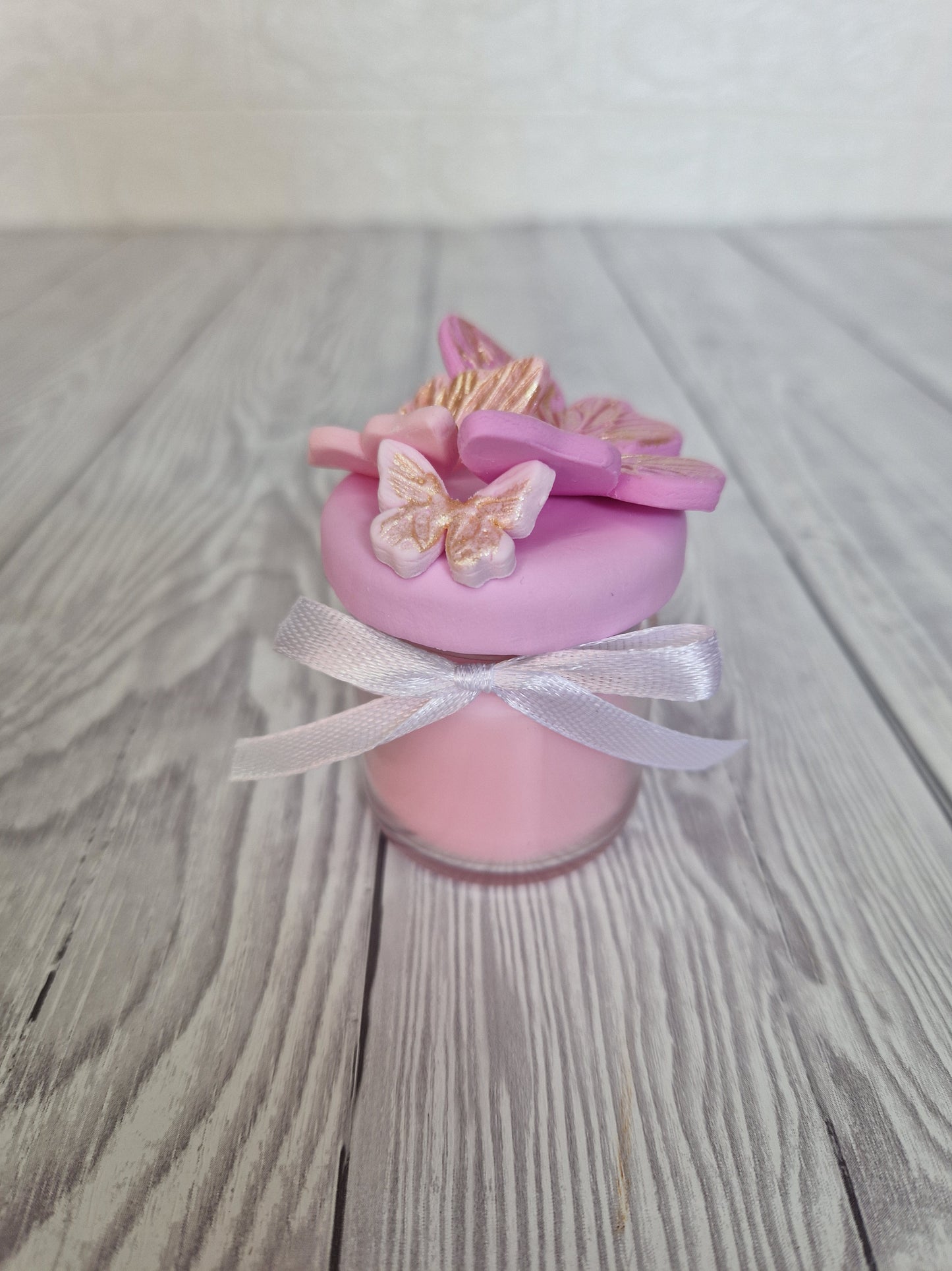 Marturie pentru botez/nunta lumanare in borcan, Fluturi - MiLuna Handmade