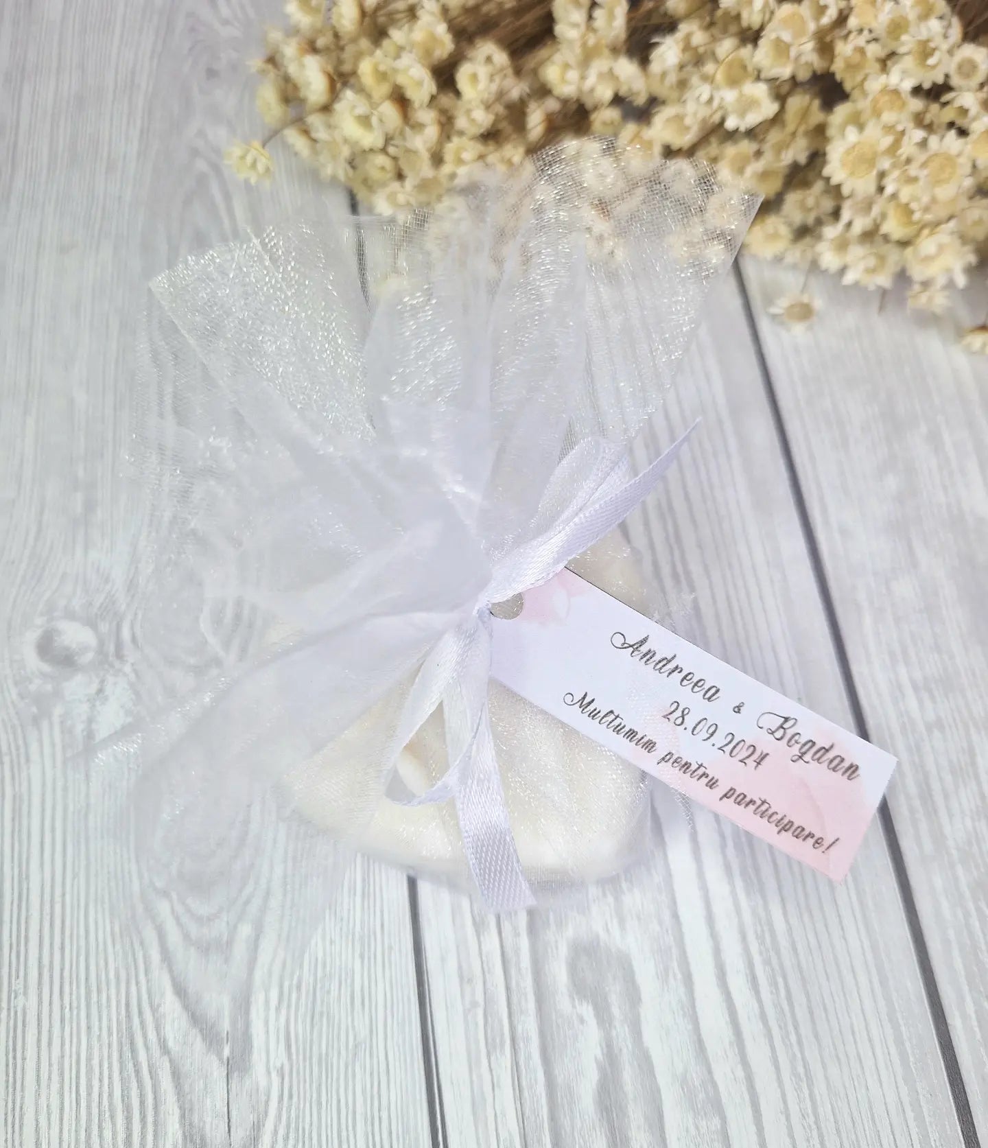 Marturie nunta Lumanare Inima cu maini - MiLuna Handmade