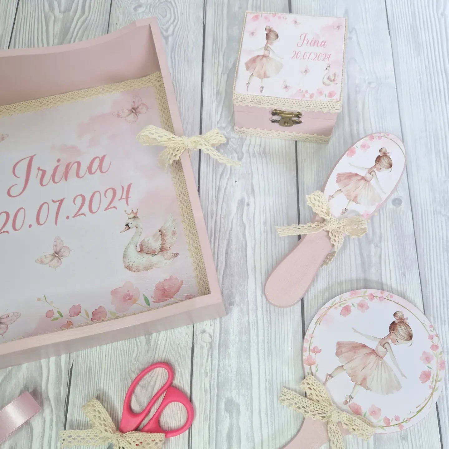 Set tavita pentru mot - Set 1 an Balerina - MiLuna Handmade