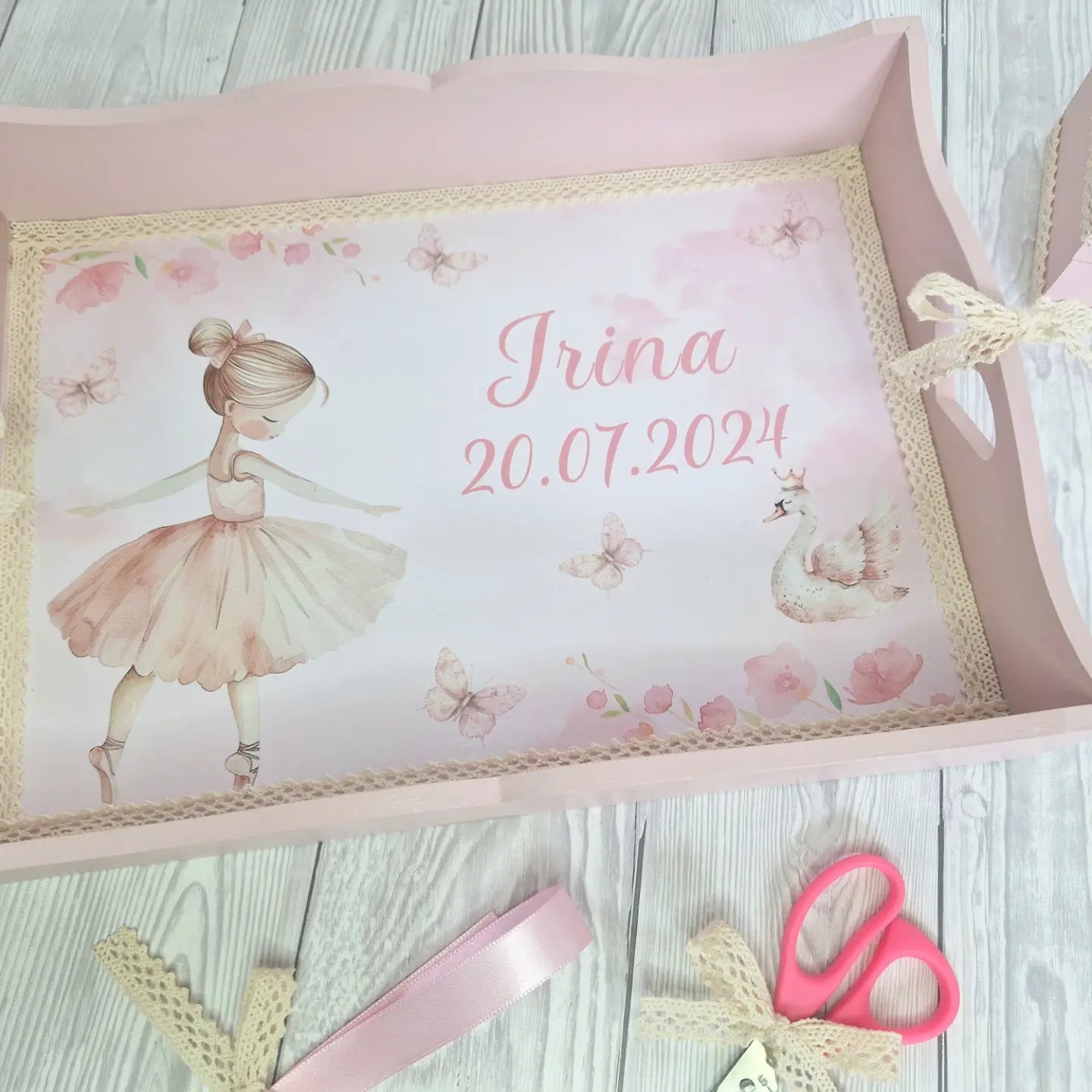 Set tavita pentru mot - Set 1 an Balerina - MiLuna Handmade