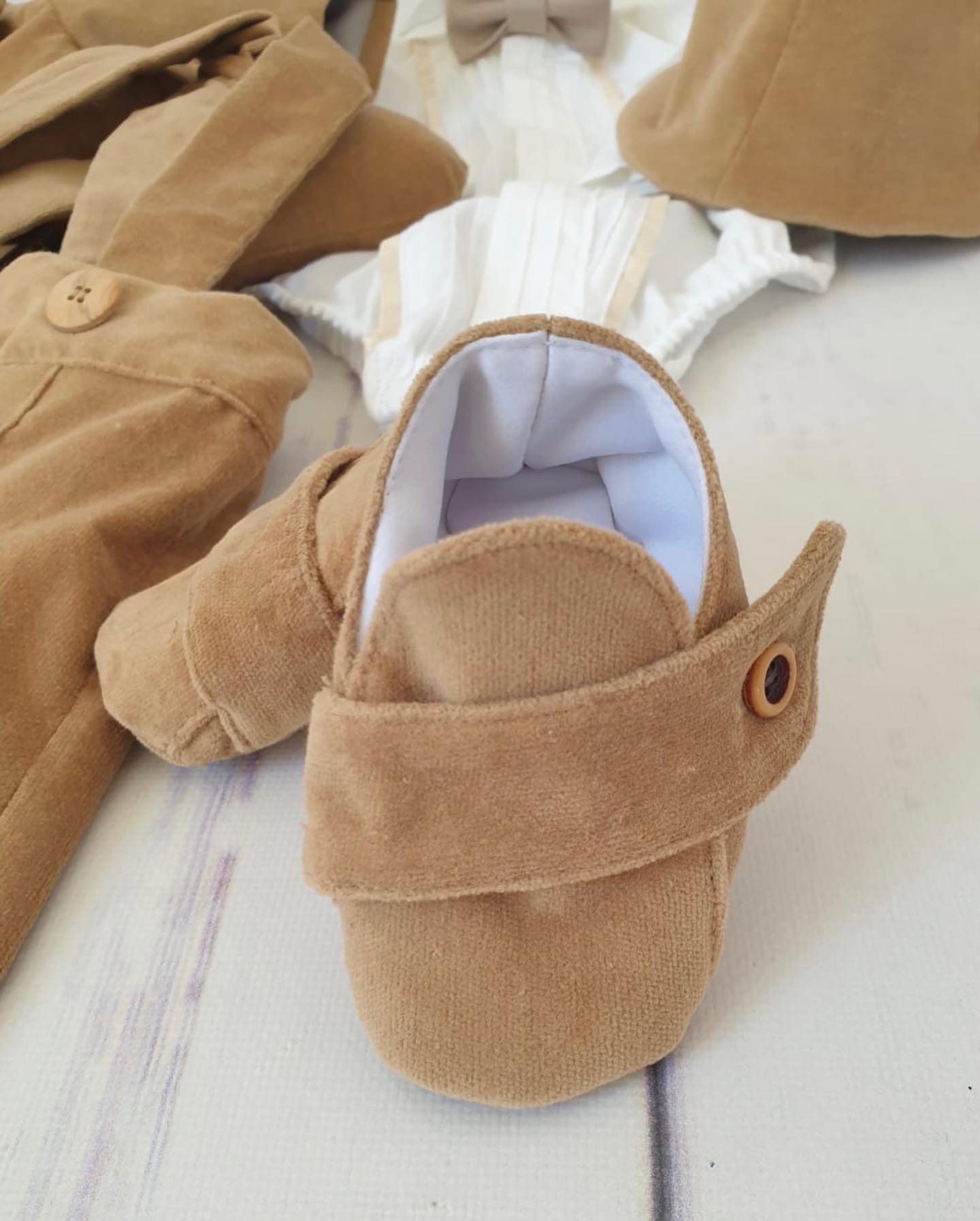 Costum catifea aripi inger Adorable, crem - MiLuna Handmade