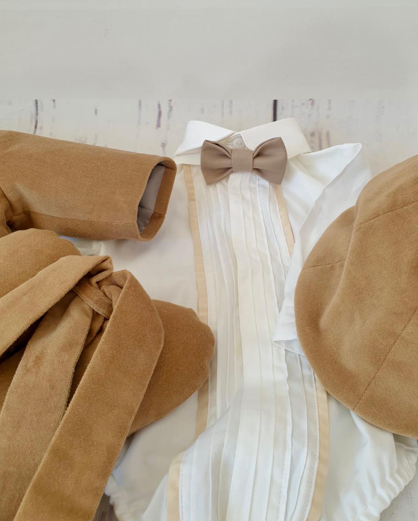 Costum catifea aripi inger Adorable, crem - MiLuna Handmade