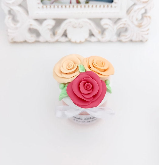Marturie pentru botez/nunta lumanare din ceara, Trandafiri - MiLuna Handmade