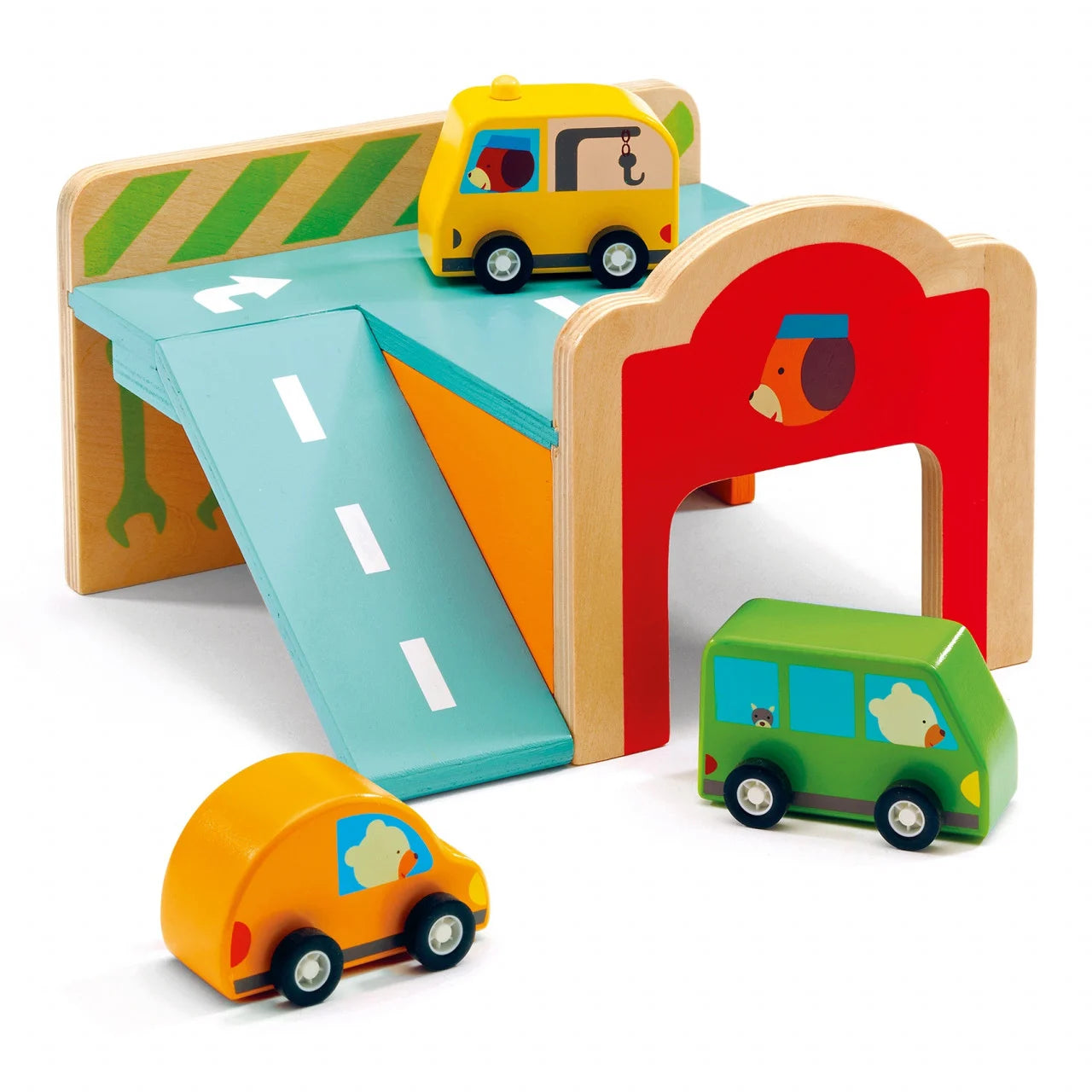 Mini garaj cu masinute, Djeco - MiLuna Handmade