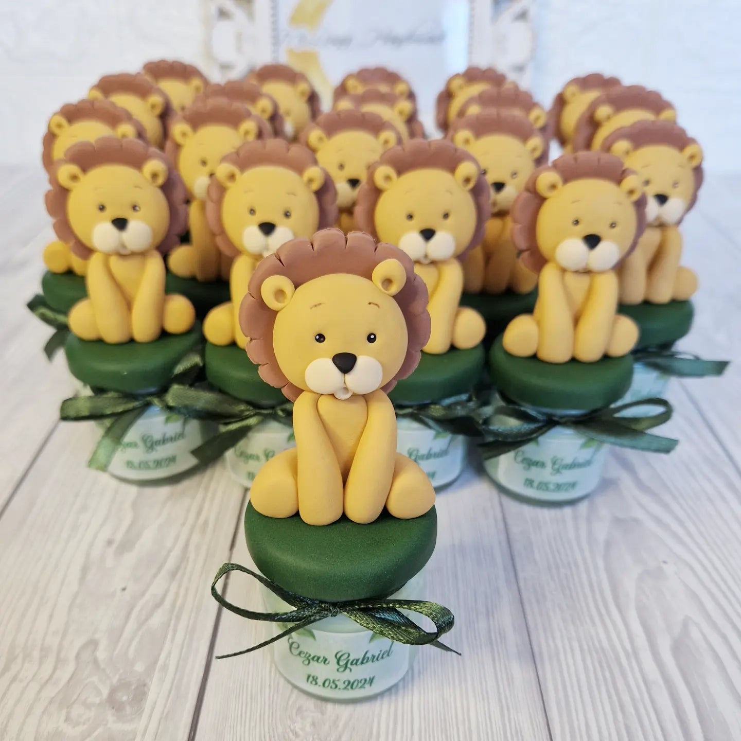 Marturie pentru botez lumanare din ceara - Leu - MiLuna Handmade