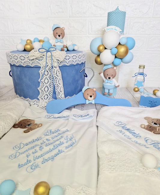 Trusou personalizat + Cutie cu tematica Ursulet cu Bascuta