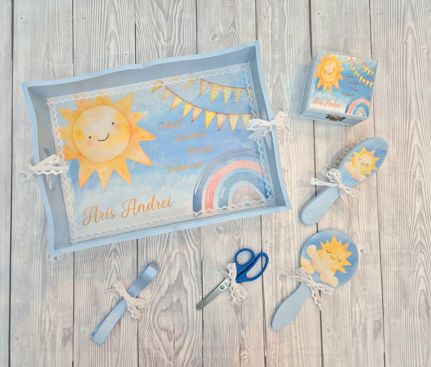 Set tavita pentru mot - Set 1 an - You are my Sunshine - Soare