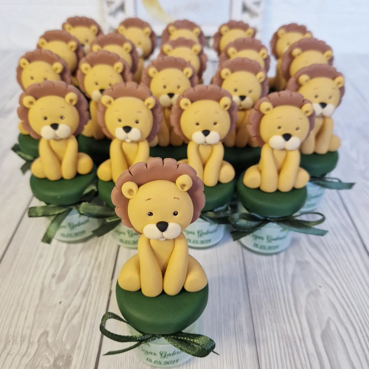 Marturie pentru botez lumanare din ceara - Leu - MiLuna Handmade