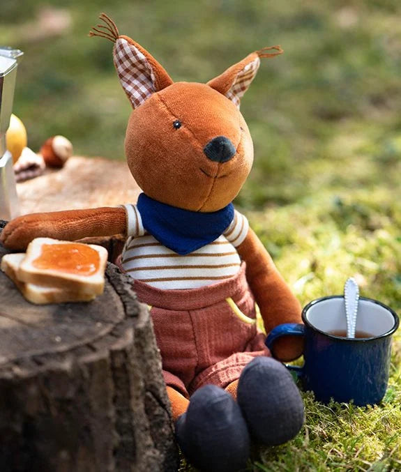 Veverita jucarie muzicala textil pentru bebe, Moulin Roty - MiLuna Handmade