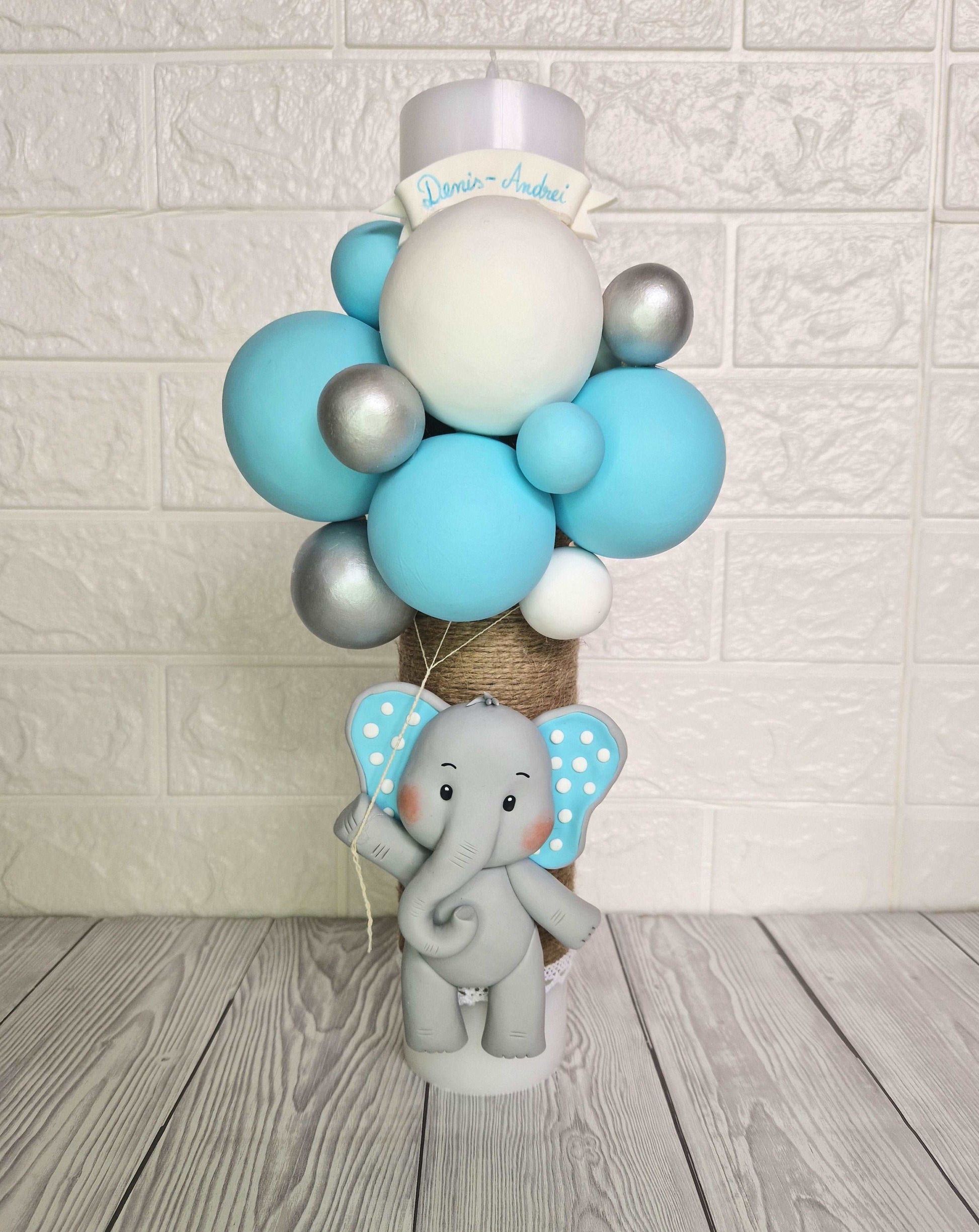 Lumanare de botez Elefantel - MiLuna Handmade