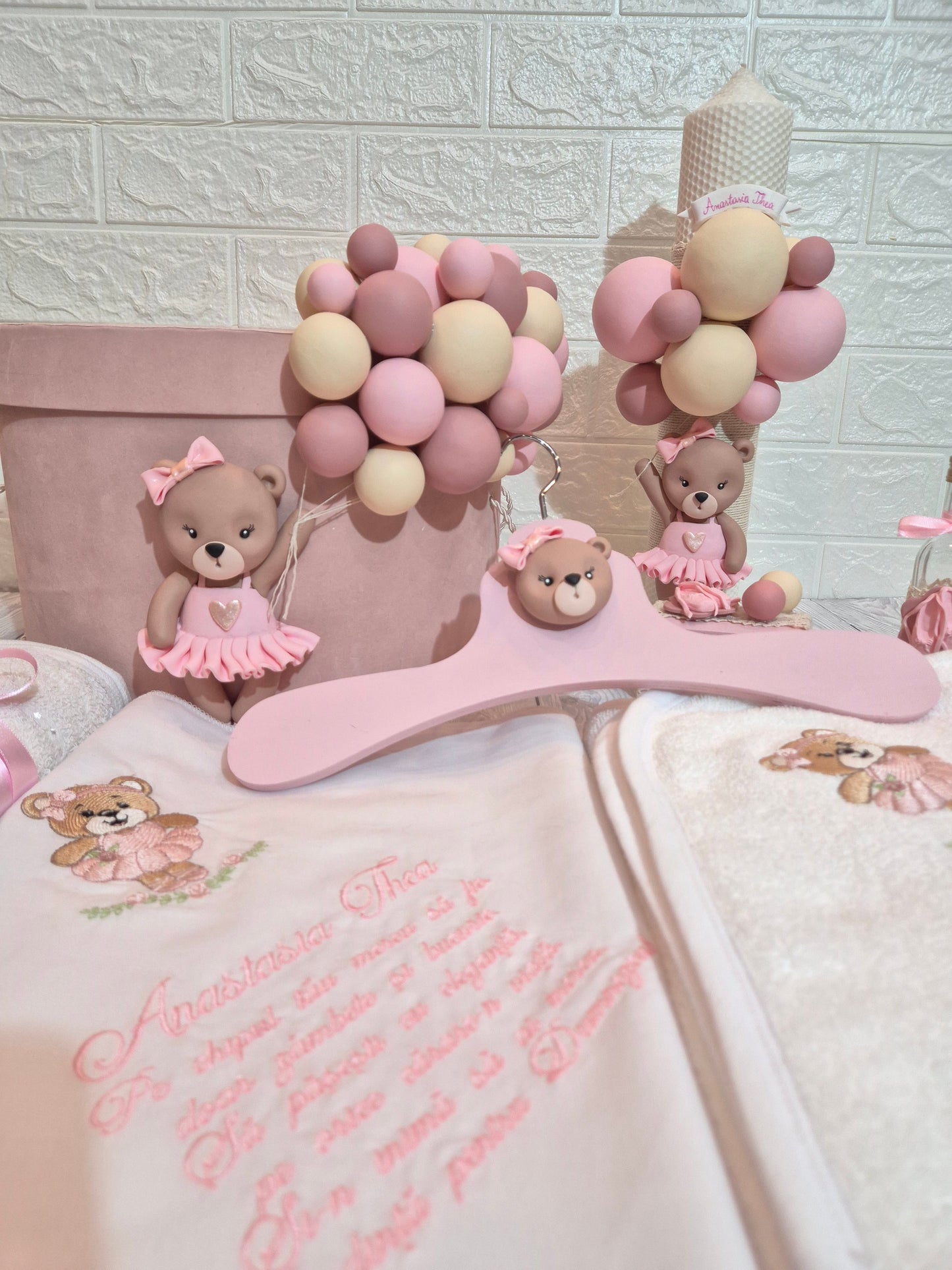 Trusou personalizat + Cutie cu tematica Balerina Ursulet