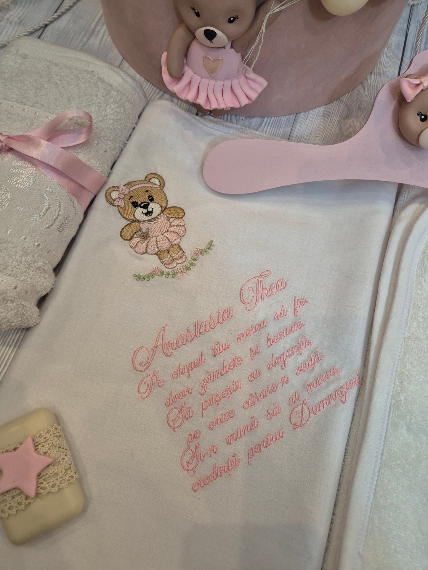 Trusou personalizat + Cutie cu tematica Balerina Ursulet