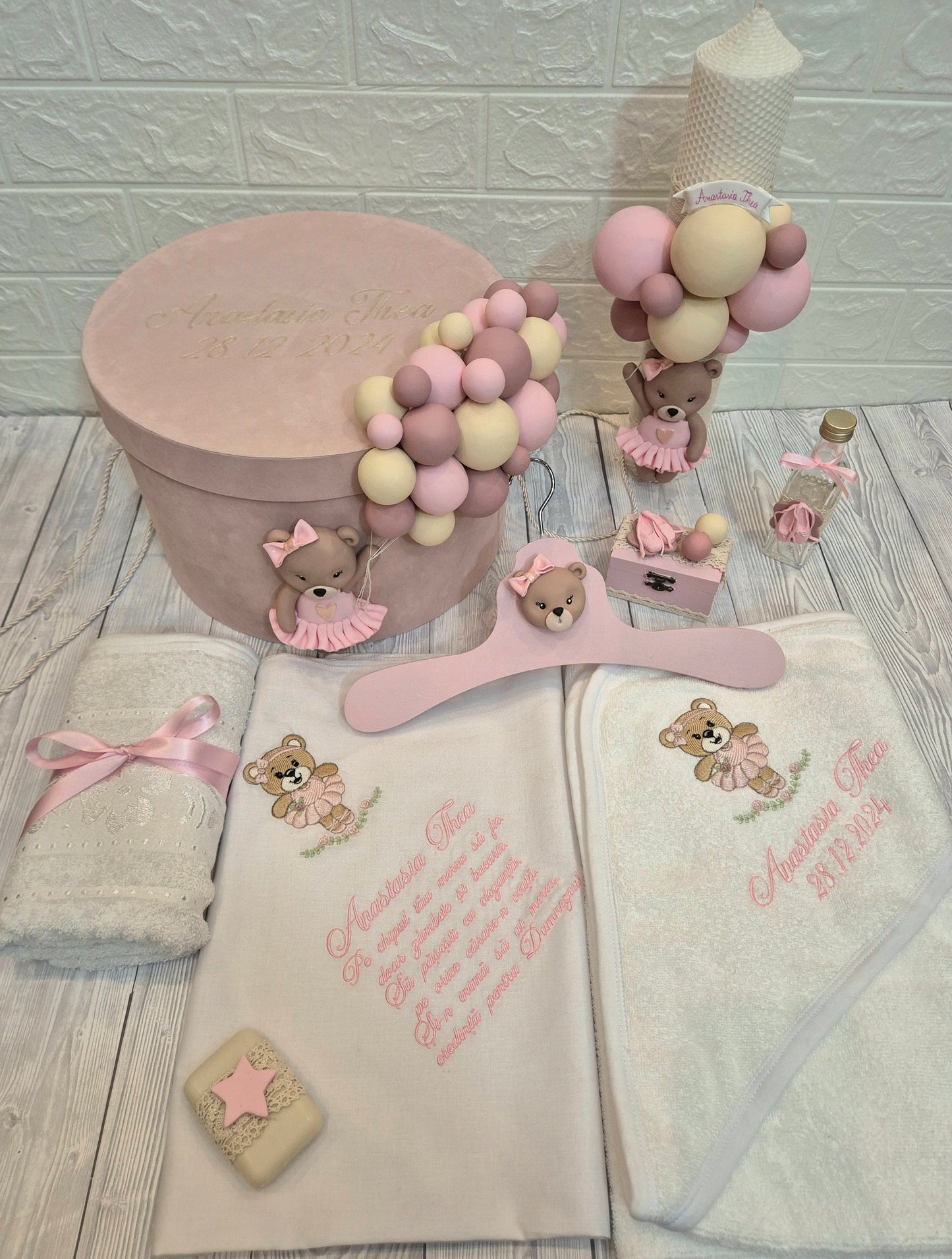 Trusou personalizat + Cutie cu tematica Balerina Ursulet