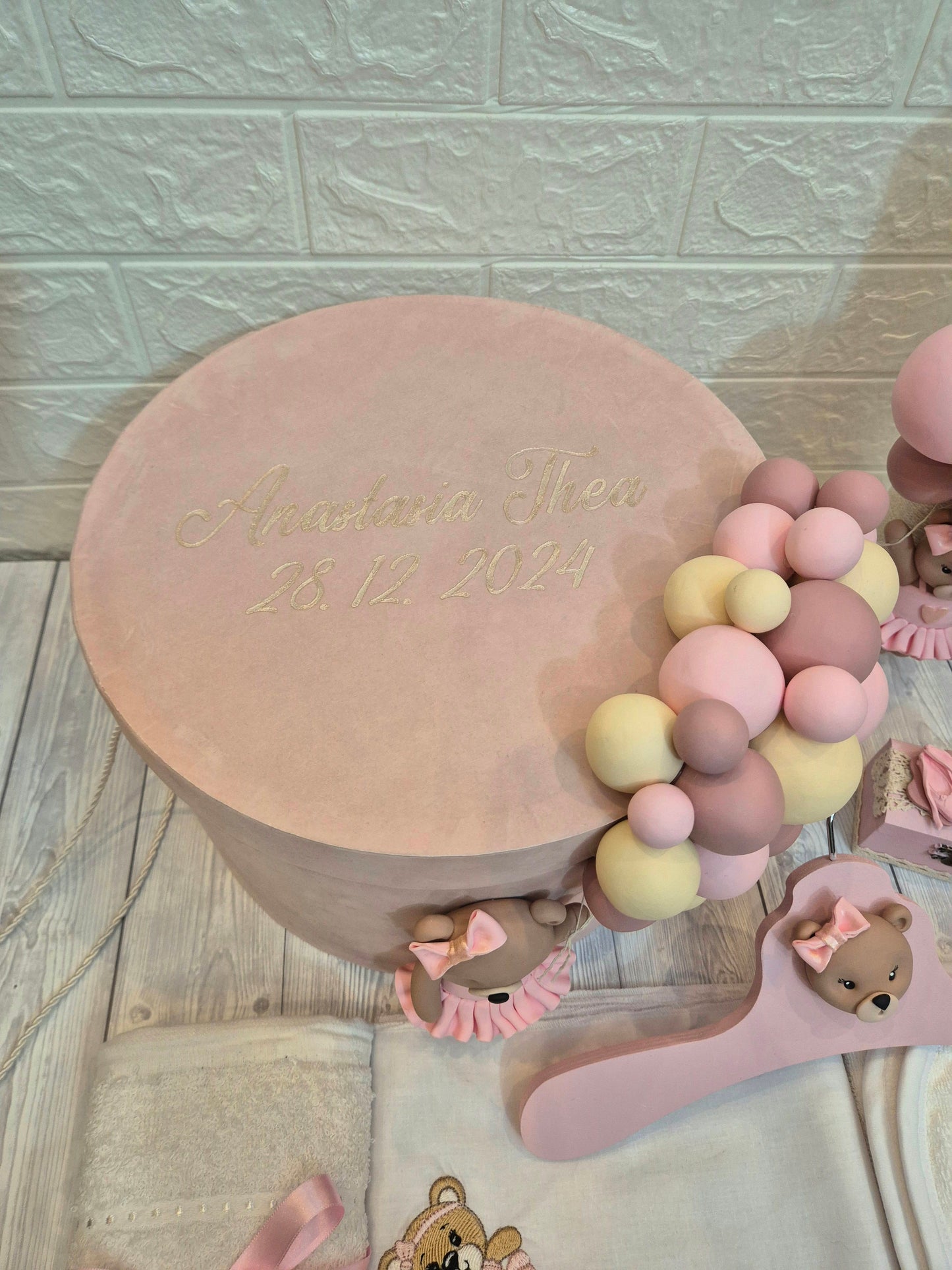 Trusou personalizat + Cutie cu tematica Balerina Ursulet