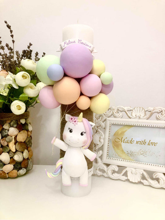 Lumanare de botez Unicorn - MiLuna Handmade