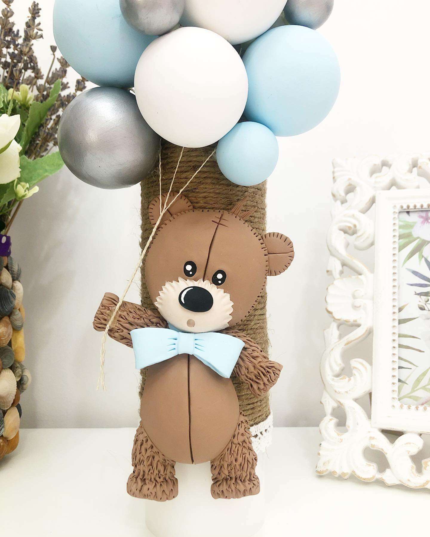 Lumanare de botez Teddy Bear - MiLuna Handmade