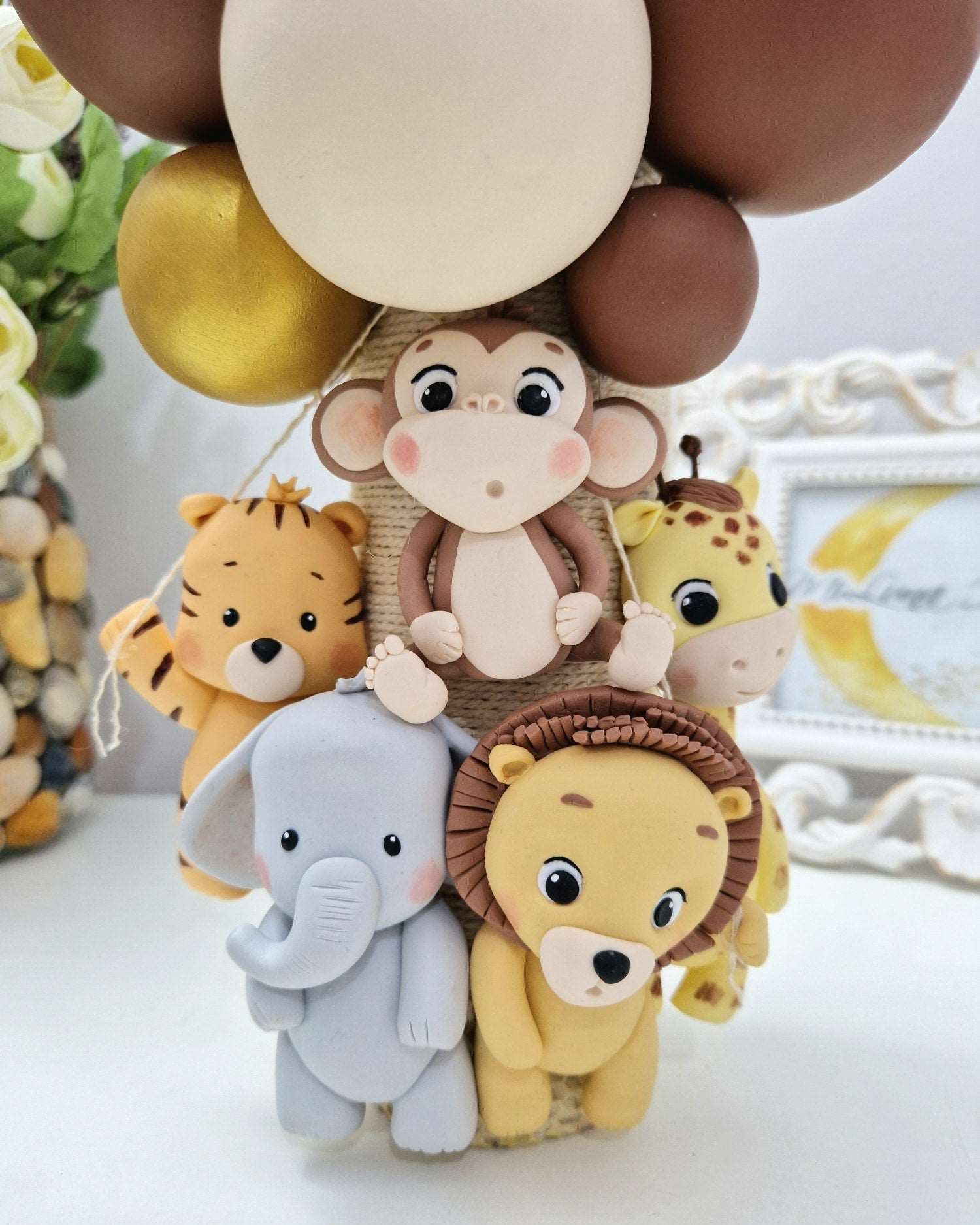 Lumanare de botez Safari, ceara naturala crem - MiLuna Handmade