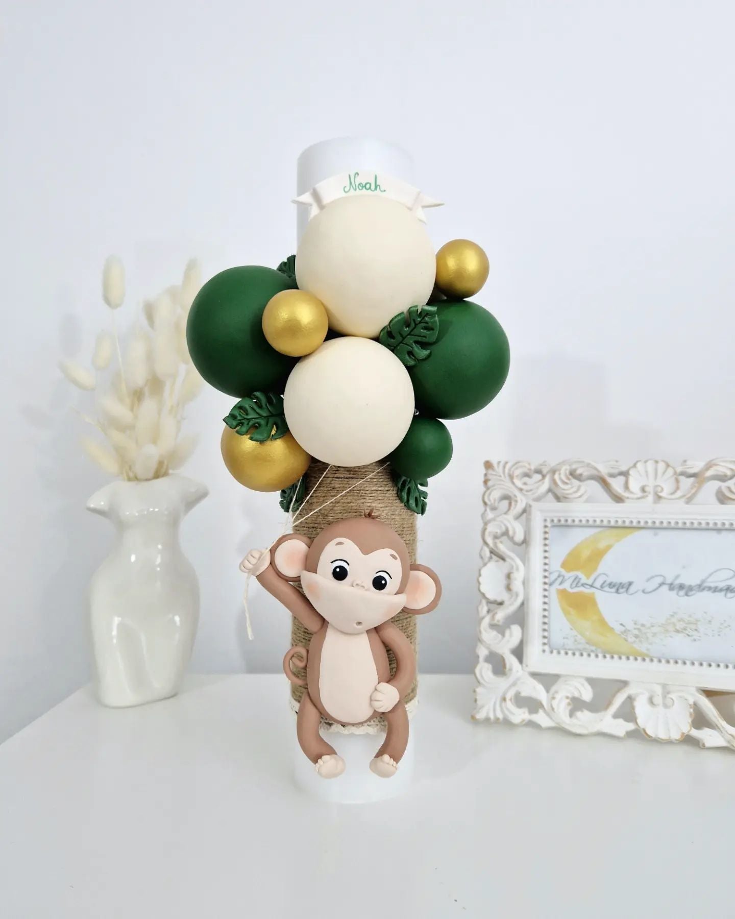 Lumanare de botez Monkey - MiLuna Handmade