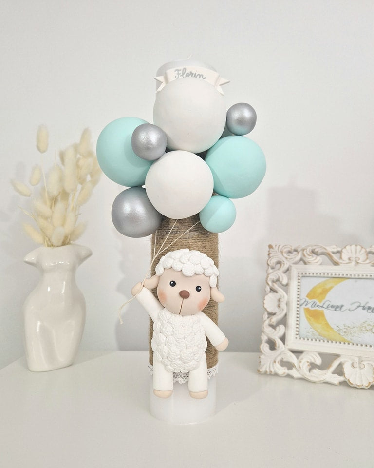 Lumanare de botez Oita, Baby Sheep - MiLuna Handmade