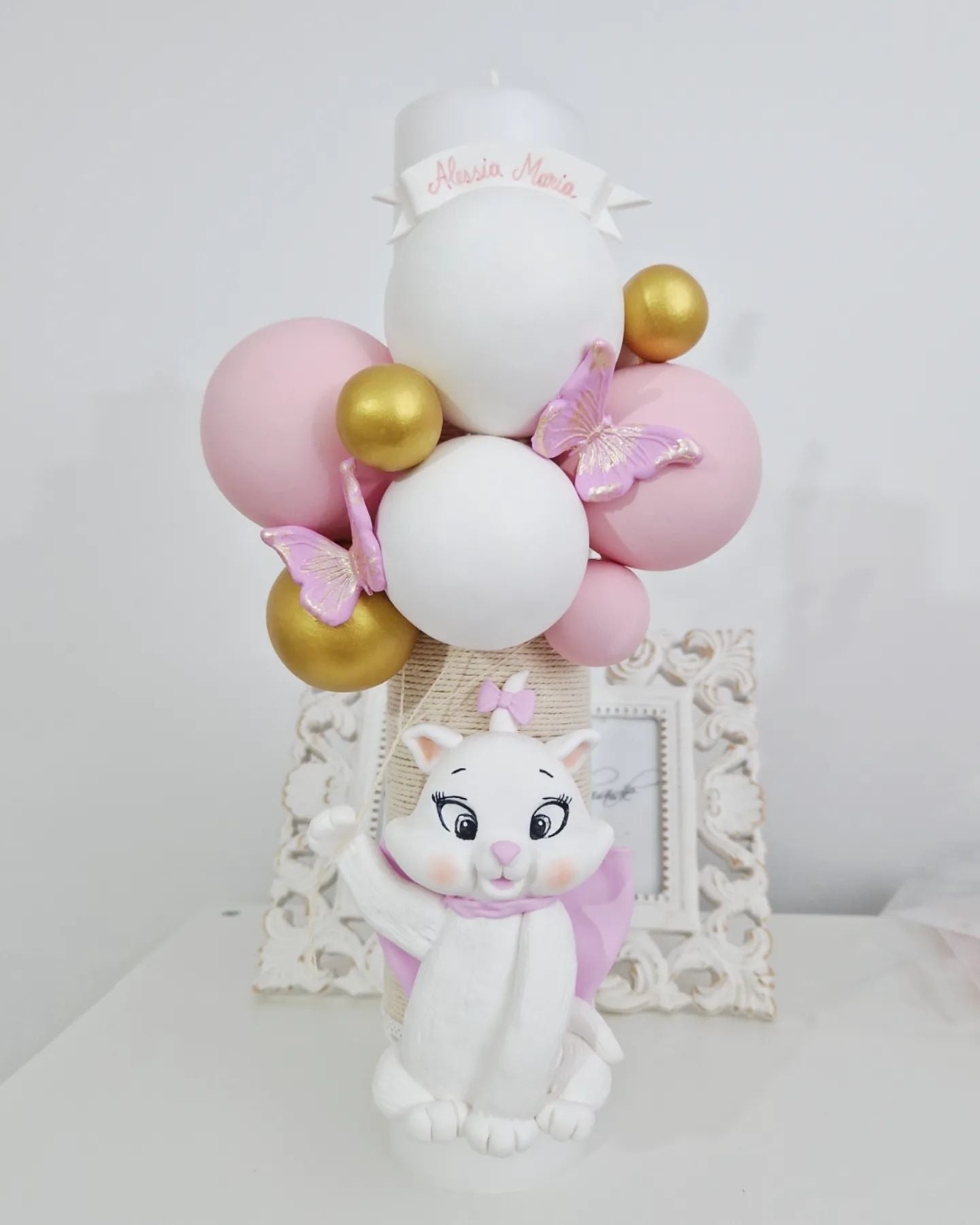 Lumanare de botez Pisicuta Marie - Pisicile Aristocrate - MiLuna Handmade