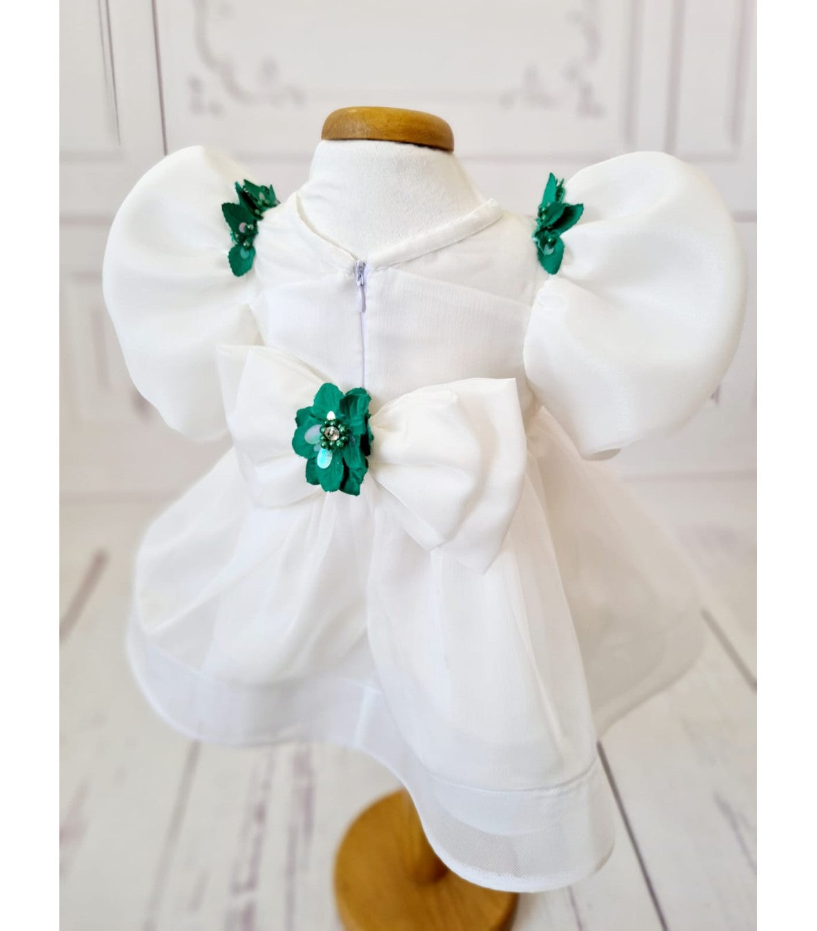 Alegria Rochita botez din voal alb - MiLuna Handmade
