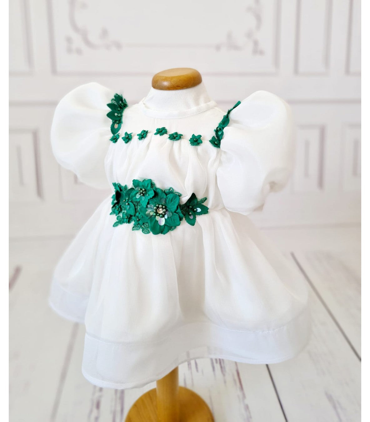 Alegria Rochita botez din voal alb - MiLuna Handmade