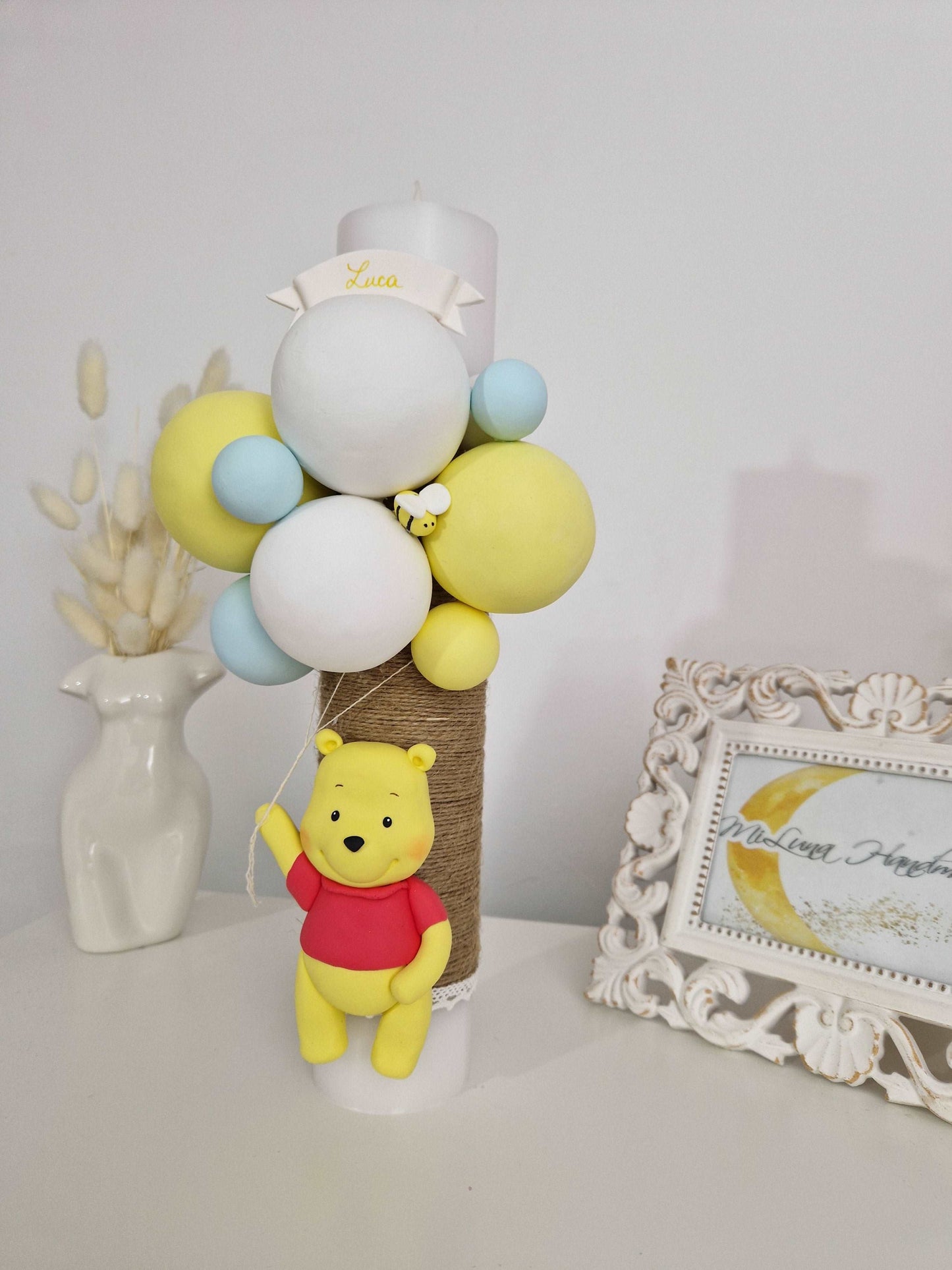 Lumanare de botez Winnie the Pooh - MiLuna Handmade