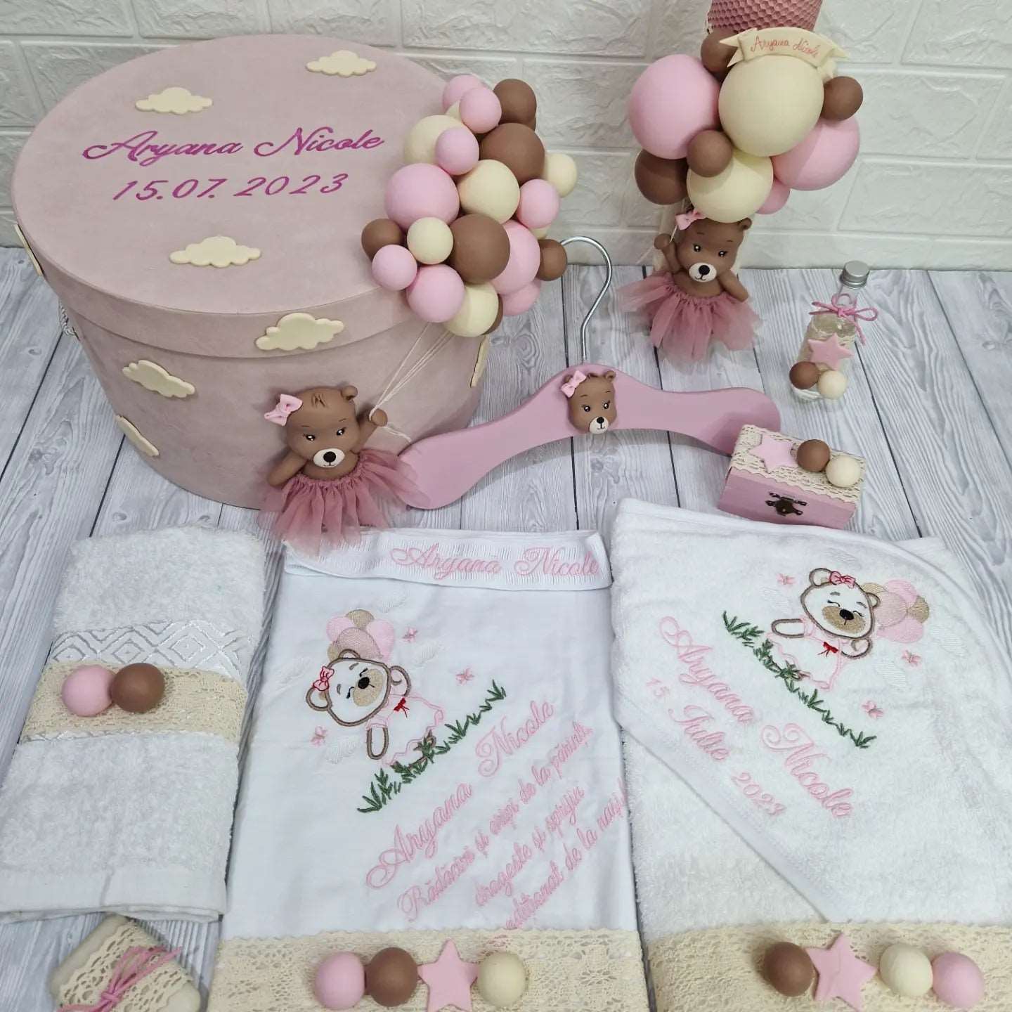 Trusou personalizat + Cutie cu tematica Ursulet cu fustita - MiLuna Handmade