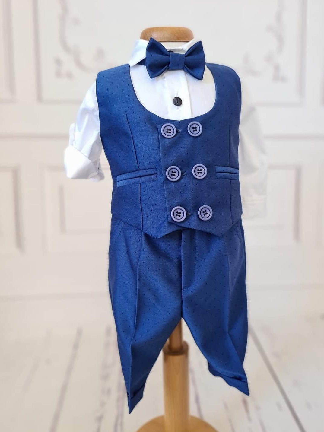 Costum botez cu vesta Massimo - MiLuna Handmade