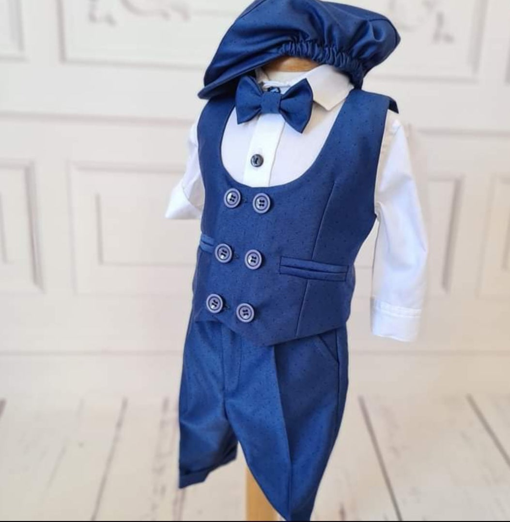 Costum botez cu vesta Massimo - MiLuna Handmade