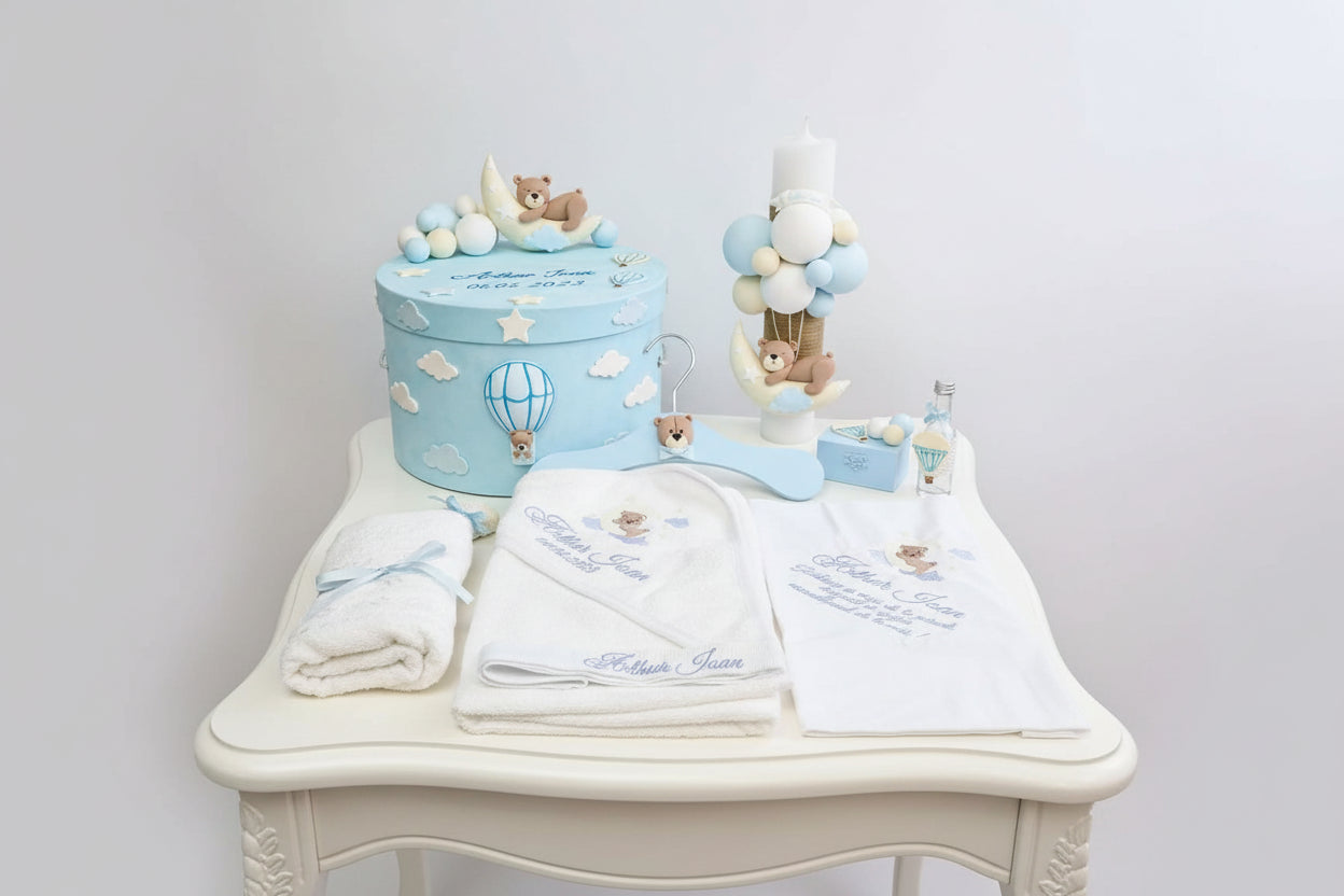 Trusou personalizat + Cutie cu tematica Ursulet pe Luna - MiLuna Handmade