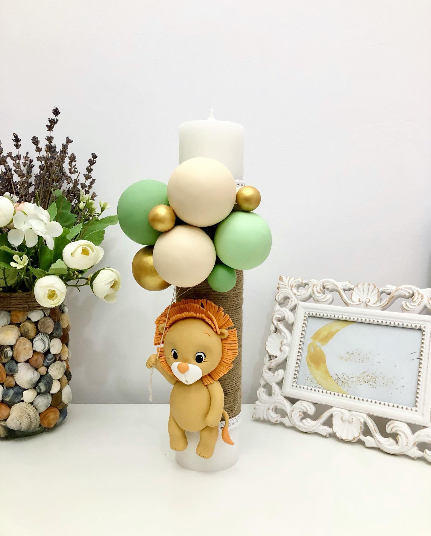 Lumanare de botez Leu Safari - MiLuna Handmade