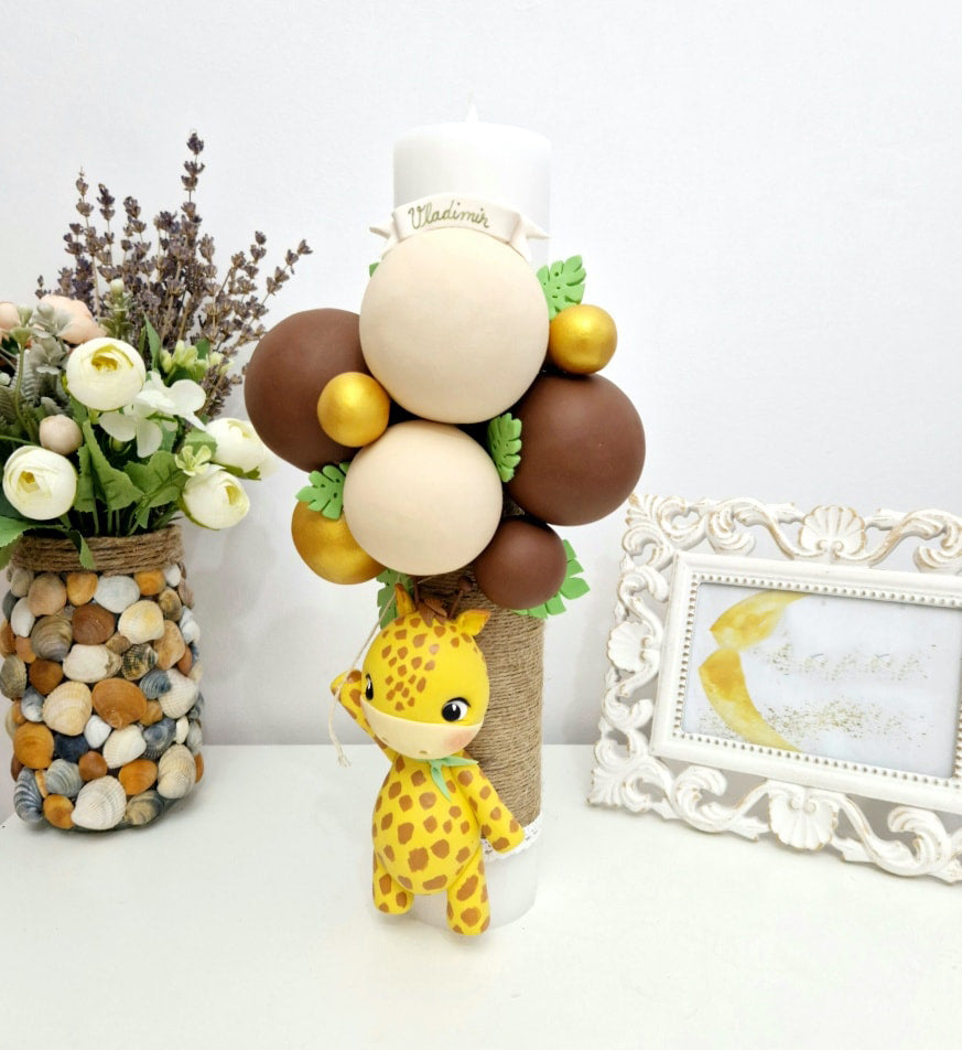 Lumanare de botez Girafa - MiLuna Handmade