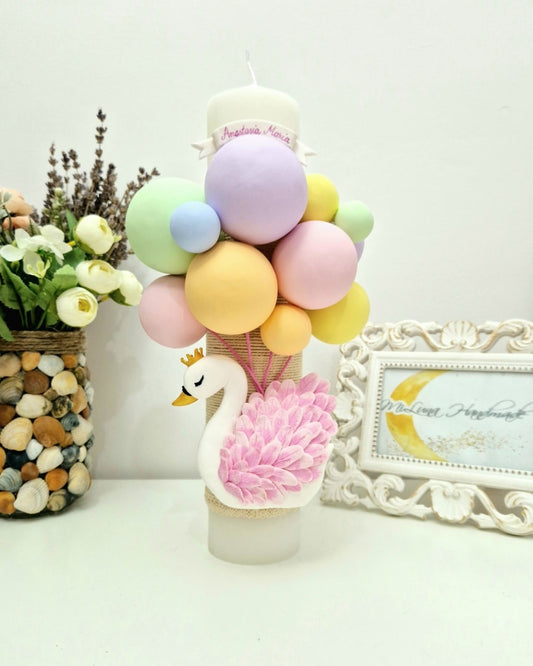 Lumanare de botez Lebada - MiLuna Handmade