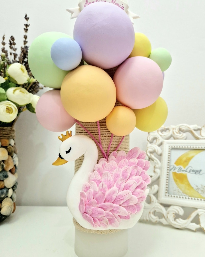 Lumanare de botez Lebada - MiLuna Handmade