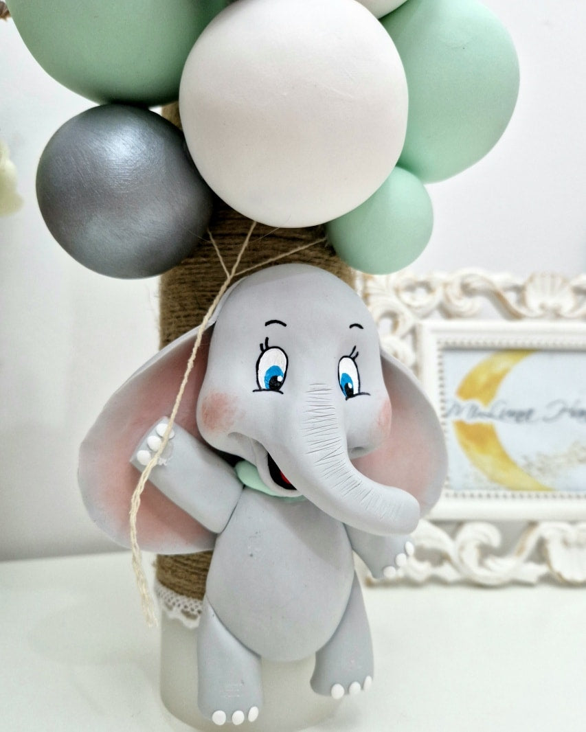 Lumanare de botez Elefantul Cici - MiLuna Handmade