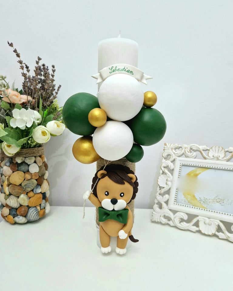 Lumanare de botez Leu - MiLuna Handmade