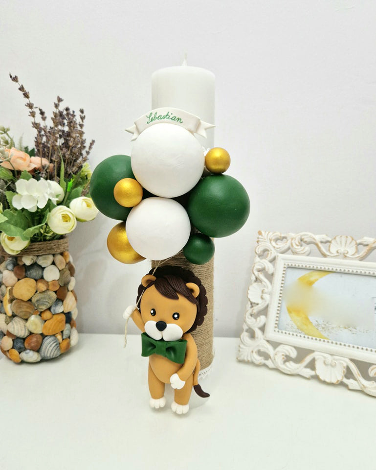 Lumanare de botez Leu - MiLuna Handmade